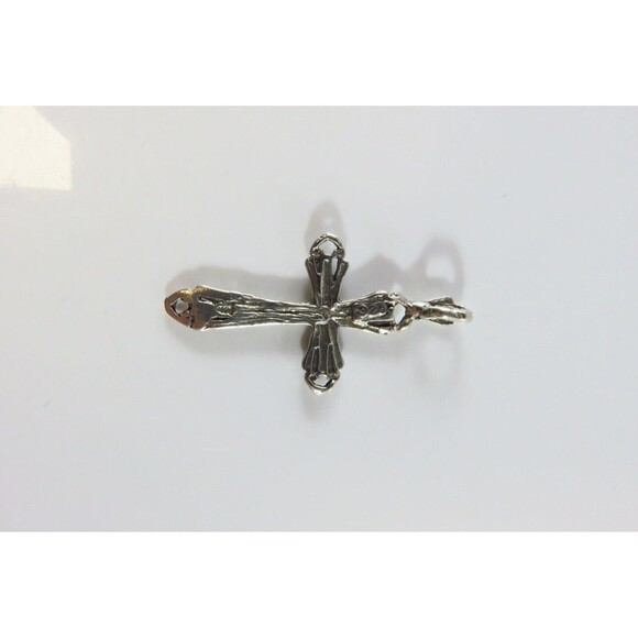 Silver Christian Cross Pendant Antique Style Traditional 925 Cross Pendant - Picture 3 of 4